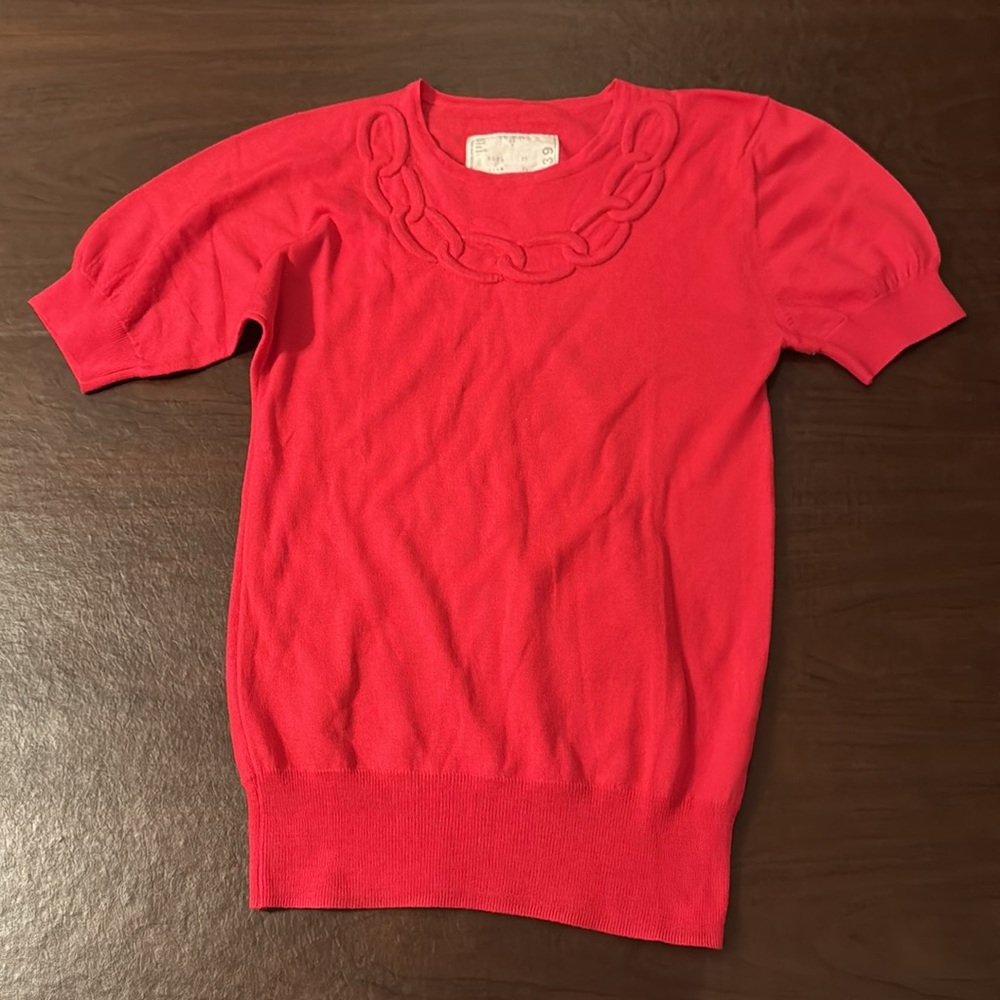 Rare ❣️ Sacai Wool Silk Knit Top Cherry Red ❣️ Size 1 - Picture 4 of 5